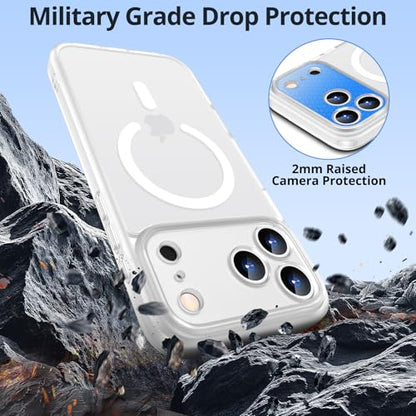 for iPhone 17 Pro Max Case w/Detachable MagSafe Wallet-White | RFID Blocking Card Holder&Kickstand, Military-Grade Drop & Raised Camera Protection for Travel & Commute - color: White