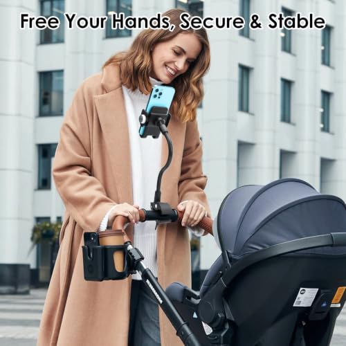 EEEKit Gooseneck Wheelchair Phone Holder - Cell Phone Handlebar Clamp Mount