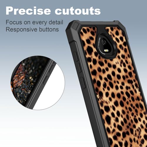 for Schok Volt Sv67q Sv67332 Case with Screen Protector, Military Grade Drop Protection, Dual Layer Hybrid Shockproof Protection TPU Phone Case for Schok Volt Sv67q, Leopard Print - color: Leopard Print