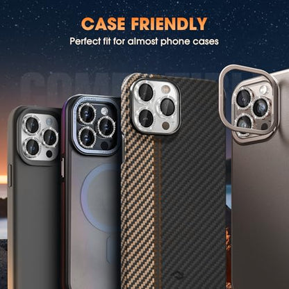 iPhone 16 Pro/16 Pro Max Camera Lens Protector Bling Diamond, Silver - color: Silver, size: 16 Pro/Max