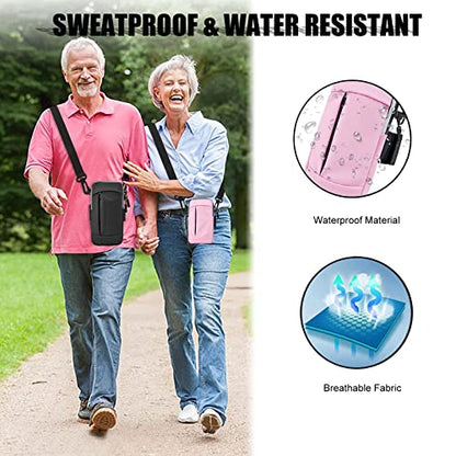 Phone Holder for Running Armband Small Crossbody Bags for Women Kids, iPhone 17 16 16e 15 14 13 12 11 Pro Max Xs Xr X Plus SE Mini Galaxy Ultra Edge S26 S25 S24 S23 Note Purse Sports Arm Band - color: 03-Pink
