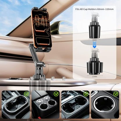 Tablet Holder for Car, Adjustable ipad car mount with Depth Large Clamp - style: Cup Tablet holder