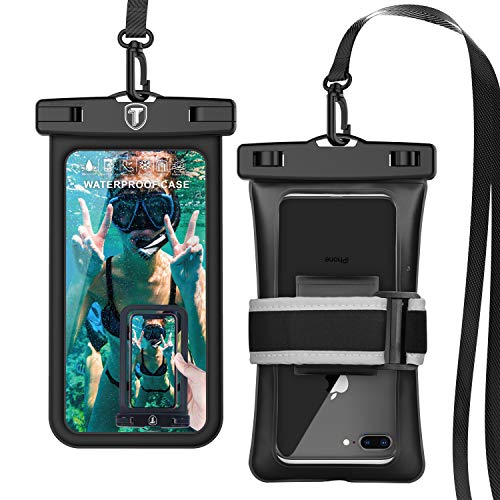 [Floating Waterproof Phone Pouch for Samsung Galaxy S25 Ultra S24 Plus S23+ S22 Note 20 Ultra A16 A15 A14 A13 A51 A71 A35 A36 5G iPhone 16E 16 15 14 Pro Max XS XR Cell Phone Dry Bag Case-Black