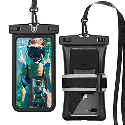 [Floating Waterproof Phone Pouch for Samsung Galaxy S25 Ultra S24 Plus S23+ S22 Note 20 Ultra A16 A15 A14 A13 A51 A71 A35 A36 5G iPhone 16E 16 15 14 Pro Max XS XR Cell Phone Dry Bag Case-Black
