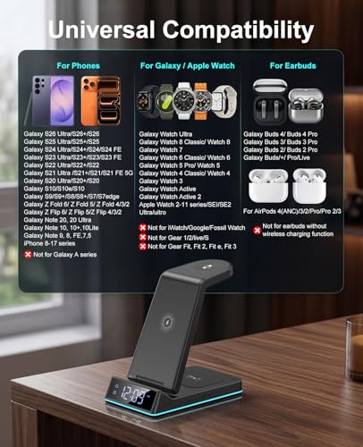 Wireless Charger for Samsung,7 in 1 Wireless Charging Station Charger Stand
