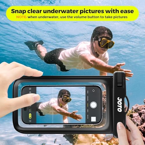 JOTO 2 Pack Waterproof Phone Pouch Case Up to 7", IPX8 Underwater Phone Case Cellphone Dry Bag for iPhone 17/Air 16 15 14 13 12 Pro Max Xs Max XR X 8 7 6S Plus SE/Galaxy S24 S23 S22 -Black | Fits iPhone 17/Air 16 15 14 13 12 Pro Max Xs XR X 8 7 6S Plus SE