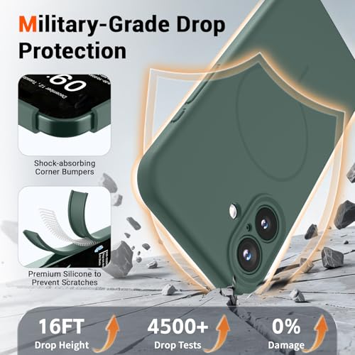 SUPFINE Silicone & Magnetic for iPhone 17 Case - color: Acacia Green, size: iPhone 17