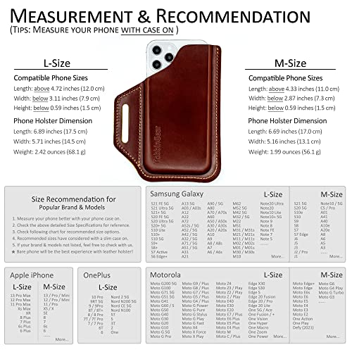 TobbinGear Leather Belt Phone Pouch, Leather Cell Phone Holster, Universal Phone Case with Belt Loops, for Men and Women Large Coffee - color: Loops - Coffee, size: L - Right Handed