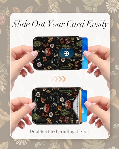Shorogyt Compatible with Magsafe Wallet for Women, Black Mushroom - color: Black Mushroom
