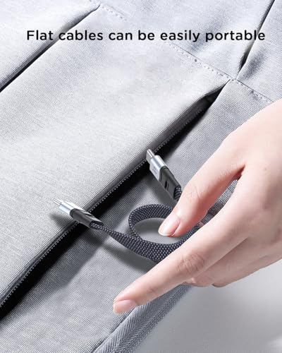 USB4 Cable 5FT Flat USB C to USB C Cable, Thunderbolt 4 Compatible 40Gbps Data Transfer, 240W PD Fast Charging & 8K@60Hz Video Cable for MacBook, iPad, External SSD - color: Straight, size: 60.0 inches