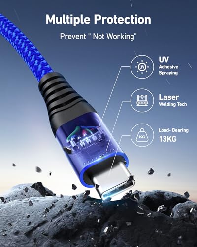 USB A to USB C Cables 60W Fast Charging [2 Pack 6FT], USB to USB C Cable - color: Blue, size: 6FT, style: USB A to USB C
