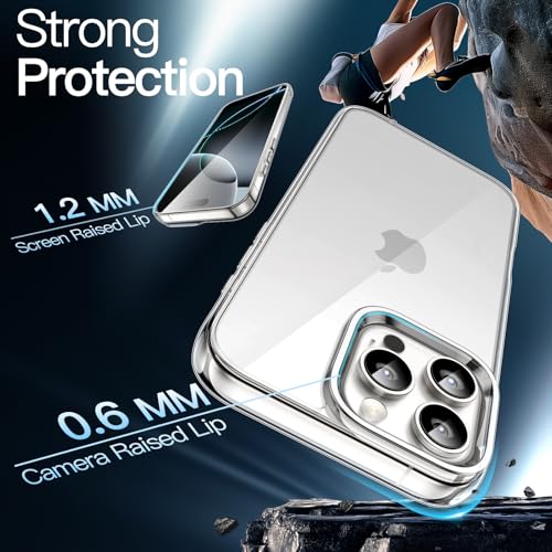 JETech Case for iPhone 16 Pro, Anti-Yellowing, Clear | Shockproof Protection, Scratch Resistant Hard PC Back, Durable Transparent TPU Bumper - color: Clear, size: iPhone 16 Pro