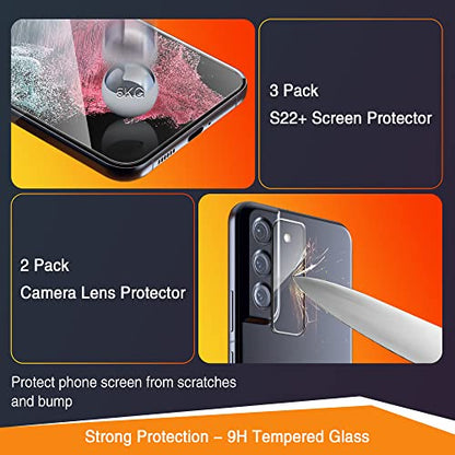 FANGTIAN 3-Pack for Samsung Galaxy S22 Plus/S22+Plus Screen Protector Glass - size: S22 Plus-6.6 Inch
