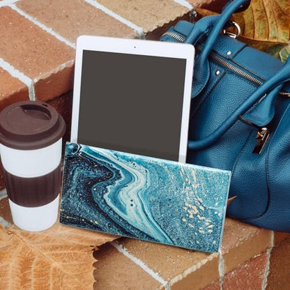 CoBak Checkbook Cover for Women & Men - PU Leather Case with RFID Blocking | Classic Design Check Book Holder for Personal and Business - color: Green Marble