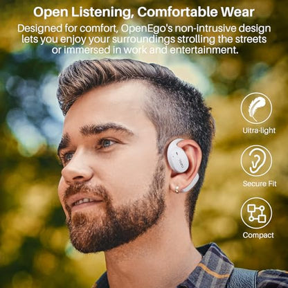 TOZO OpenEgo Open Ear Earbuds 80H Bluetooth 5.3 Headphones Sport Earbuds - color: Snow White