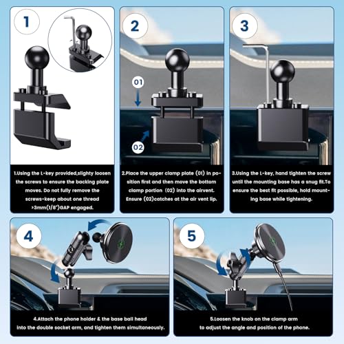 Wireless Charging Magnetic Mount for Chevy Silverado GMC Sierra 2022-2026 - style: Magnetic Charging