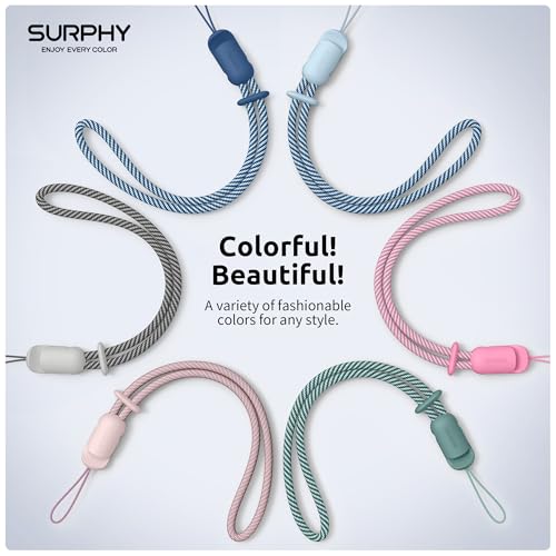 SURPHY 3 Pack Phone Wrist Strap, Phone Lanyard with Cellphone Tether Tab - color: Cloud Blue & Pink & Gray