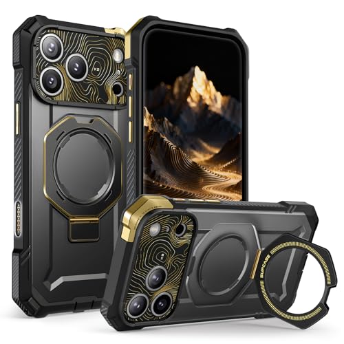 SUPCASE for iPhone 17 Pro Max Case with Built-in Kickstand, K2Night | Camera Control Cover, Compatible with MagSafe, Anti-Slip Grip, Military-Grade Protection, Rugged Magnetic Phone Case, UB Grip - color: K2Night, size: iPhone 17 Pro Max