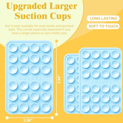 PKYAA Anteel Max - Silicone Suction Phone Case Adhesive Mount, Upgraded Super Strong Grip, Durable, Easy to Use, Hands-Free Sticky Phone Holder for Selfies, Tiktok Videos, 2.56"x3.94" (LPK&WHT) - color: LPK&WHT