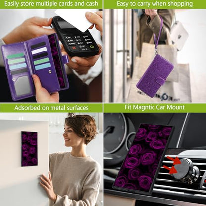 Varikke for Galaxy S25 Ultra Wallet Case Magnetic Detachable, Deep Purple - color: Dark Purple, size: Galaxy S25 Ultra 6.9"
