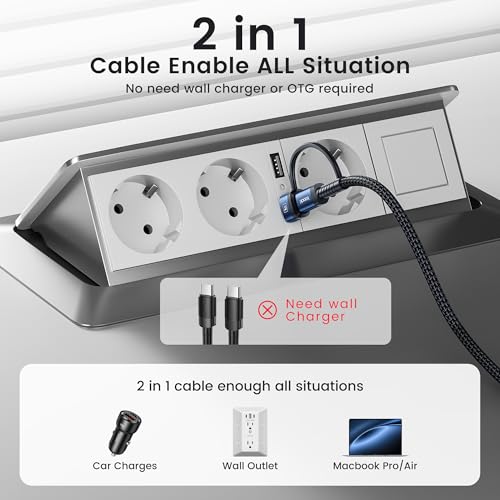 60W USB C Cable, Right Angle Type C Fast Charging Cable, 3.3FT 2-Pack - size: 3.3FT+3.3FT