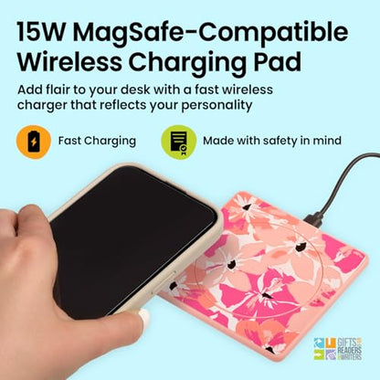 Thinking Gifts 15W Magnetic Wireless Charger, Charging Pad - Flamingo - color: Floral