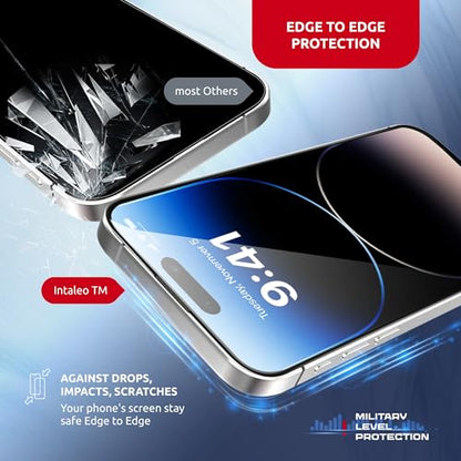Screen Protector for iPhone 14 Pro Max – Tempered Glass Screen Protector for iPhone 14 Pro Max Kit with Applicator - Full Edge-to-Edge Protection, 9H Hardness, Oleophobic Coating - Black - size: for iPhone 14 Pro Max