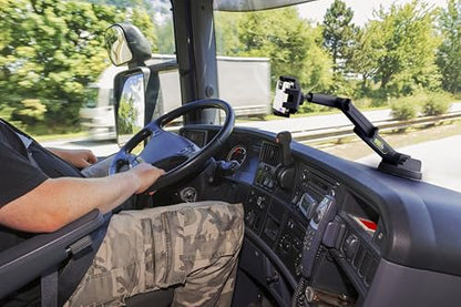 Truckules Truck Phone Mount + Dash Pad, 16.9" Long Holder, Big Rig, Black - color: Black