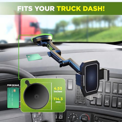 Truckules Truck Phone Mount, 16.9" Long Holder, Big Rig, Gray - color: Gray