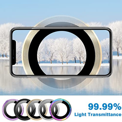 Compatible with iPhone 15 Pro/iPhone 15 Pro Max Camera Lens Protector, Anti-Scratch Lens Cover 9H Tempered Glass Metal Camera Screen Protector Shockproof Camera Ring - 3 Pcs Silver - color: Silver