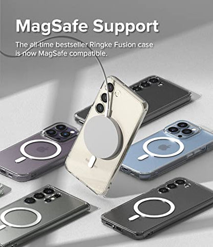 Ringke for Samsung Galaxy S23 Case [Fusion Magnetic Matte Clear] | Compatible with MagSafe, Oil & Dirt Resistant, Anti-Fingerprint Technology Prevents Oily Smudges, Feels Velvety Soft - size: Galaxy S23