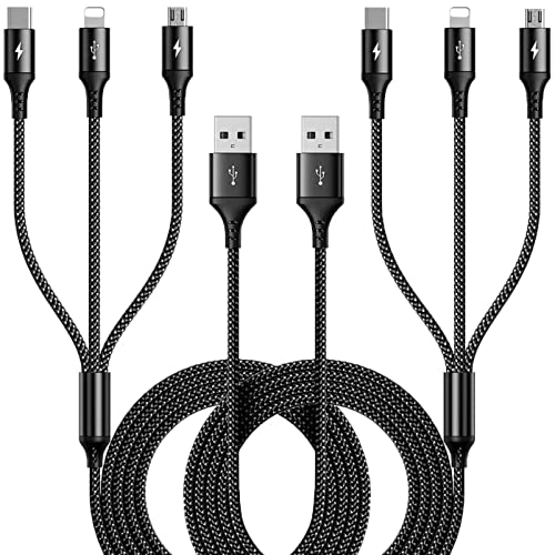 RULUS Multi Charging Cable,3 in 1 Multiple Fast Charger Cord,Nylon Braided - size: 6ft