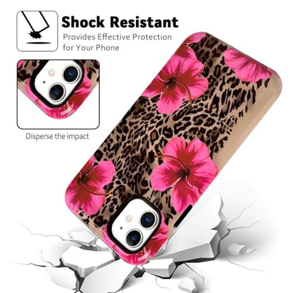 Lovmooful for iPhone 11 Case Cute Flower Leopard-Hibiscus | Compatible for iPhone 11 Case,Aesthetic,Hibiscus,Floral,2 in 1,for Women Girls,Soft TPU+PC,Shockproof,Protective - size: iPhone 11