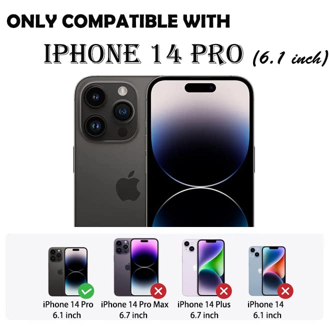 for iPhone 14 Pro Case with 2 Screen Protector,Full Body Shockproof Drop Protection Dust Proof Heavy Duty 3-Layer Rugged Durable Military Grade Cover for Apple iPhone 14 Pro 6.1" (Black) - color: Black II