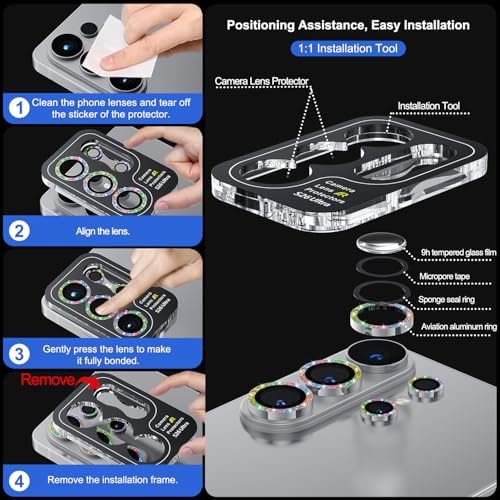 WSKEN for Samsung Galaxy S26 Ultra Camera Lens Protector - Ultra Thin - color: Glitter Colorful