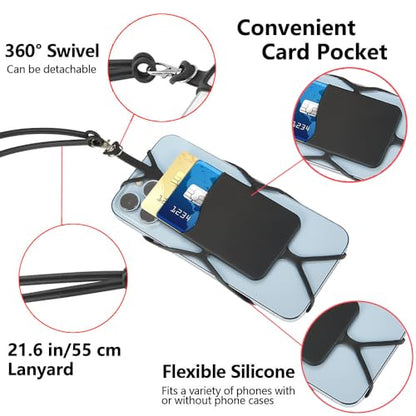 Kinizuxi 2 Packs Cell Phone Lanyard,Adjustable Neck Strap Phone Holder