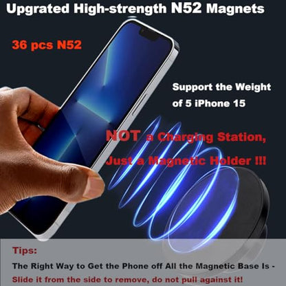 17mm Magnetic Ball Phone Mount Holder for Magsafe Phones, with Aluminium Extension Arm for Car Air Vent CD Slot Mount (4.26" Metal Arm)