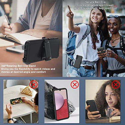 for Samsung Galaxy A14 5G case,A14 5G Heavy Duty case,[Military Grade Protective ][Shockproof] [Dropproof] [Dust-Proof], ONLY Fit Galaxy A14 5G Phone (Black) - color: Black