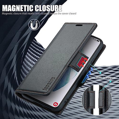 Samsung Galaxy S21 FE 5G Wallet Case with Card Holder RFID Blocking Kickstand Magnetic,Leather Flip Case Wallet for Samsung Galaxy S21 FE 5G 6.4 Inch (Fashion Black) - color: Fashion Black, size: S21 FE 6.4"