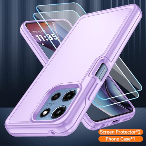 for Motorola Moto G 5G 2025/2026 Case with HD Screen Protector, Moto G Play 2026 Heavy Duty Shockproof Military Grade Full Body Protection Phone Cover (Dream Violet) - color: Dream Violet