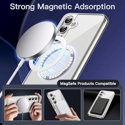 JETech Magnetic Case for Samsung Galaxy S24, Compatible with MagSafe, Clear | Shockproof Protective Phone Cover, Scratch Resistant Clear Back - color: Clear, size: Galaxy S24