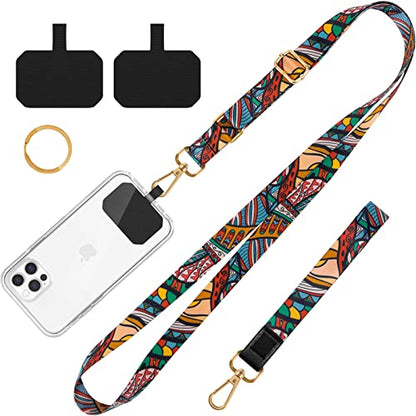 Phone Lanyards, Wrist Lanyards, Adjustable Neck Strap Colorful - color: Green red