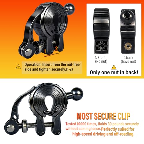 Bike Phone Holder Motorcycle Mount - Urtal Stable, One - Hand Operation-Super Stable Metal clip, Bicycle Scooter Handlebar Clamp, Bike Phone Holder Handlebar, Compatible with 4.7''-6.8'' Phone - color: 1 pack