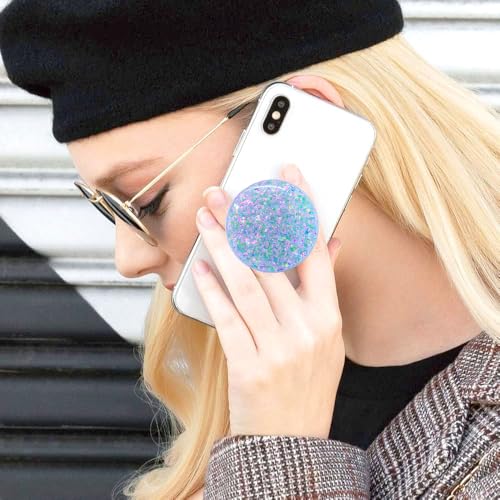 Magnetic Retractable Phone Stand, Phone Grip, Suitable for Round Foldable Phones and Tablet Accessories - Transparent Shine (Pink and Green Gradient Color) - color: purple