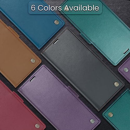 QLTYPRI Wallet Case for iPhone 12/12 Pro, Premium PU Leather Magnetic Flip Folio Case with RFID Blocking Credit Card Slots Kickstand Shockproof Protective Phone Case Cover - Blue | Premium PU Leather, Magnetic Closure Flip Case, RFID Blocking, Viewing Kic