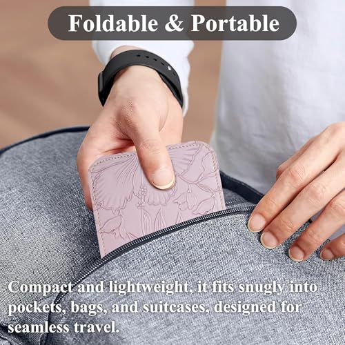 Airplane Travel Essentials for Flying Flex Flap Cell Phone Holder & Flexible Tablet Stand for Desk, Bed, Treadmill, Home & in-Flight Airplane Travel Accessories(1-Carved Purple) - color: 1-Carved Purple