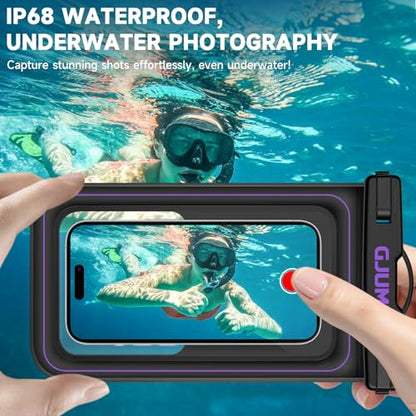 Waterproof Phone Pouch Floating, 2 Pack IP68 Dry Bag Cell Phone Case | Waterproof Phone Case with iPhone 17 16 15 14 Pro Max, Snorkeling Beach Swimming Cruise Travel Essentials, Lanyard Included - color: Purple*2