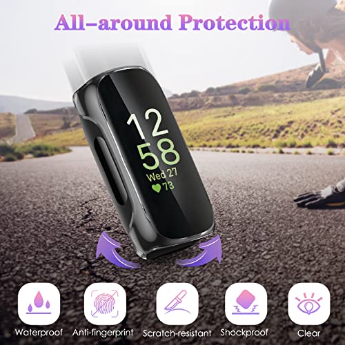 FINTIE 3 Pack Case Compatible with Fitbit Inspire 3 2 HR, Flexible Soft Full-Around watch Screen Protector TPU Case Cover Bumper Shell, Clear - color: Clear
