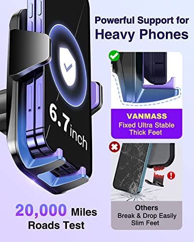 VANMASS【85+LBS Strongest Suction & Military-Grade Ultimate Car Phone Mount - color: Purple