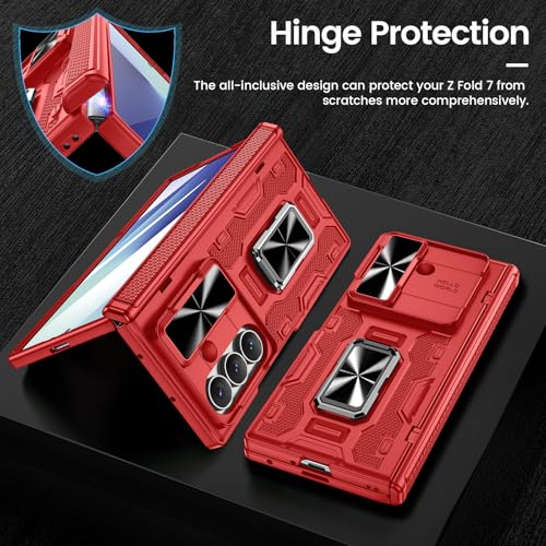 VEGO for Galaxy Z Fold 7 Case with Belt Clip Holster - color: A-Red, size: Galaxy Z Fold 7